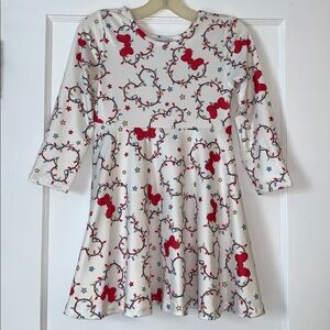 NWT Disney Christmas Lights Holiday Dress Rylee Faith 5 Minnie Mickey Design